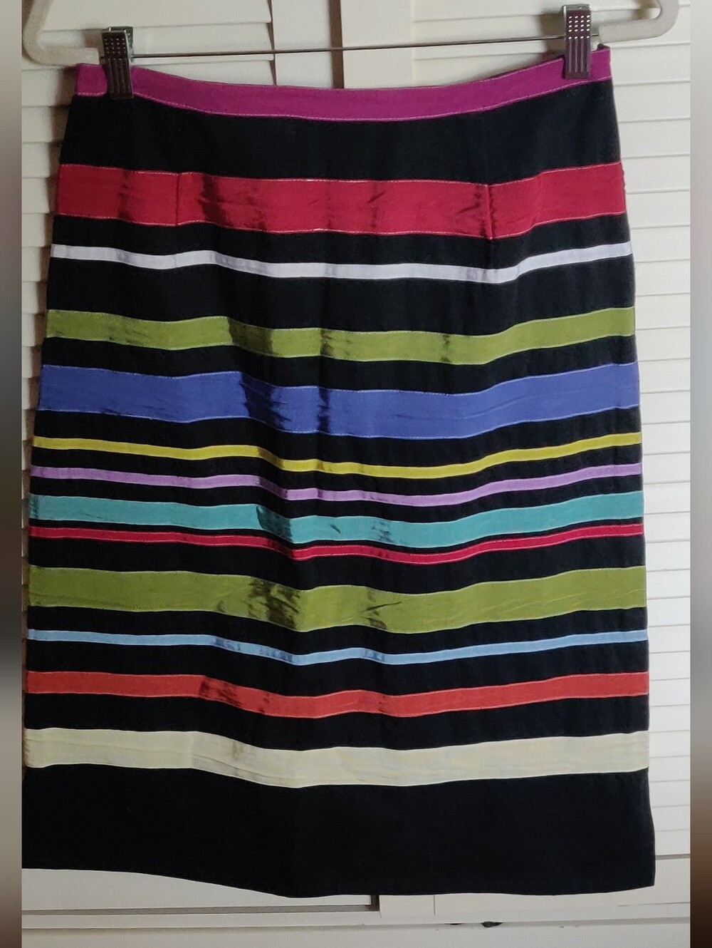 Neesh By DAR Anthropologie Black Striped Grosgrain Ribbon Skirt